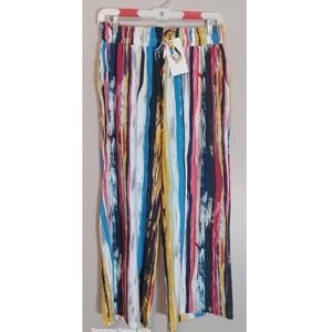 Bloomchic Ankle‎ Multicolor wideleg Drawstring elastic waist Pants Size 14/16